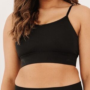 Lime Ricki Black Sports Bra with Adjustable Straps